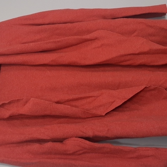 Eileen Fisher Linen Blend Waterfall Cascading Rust Colored Cardigan - Picture 2 of 8